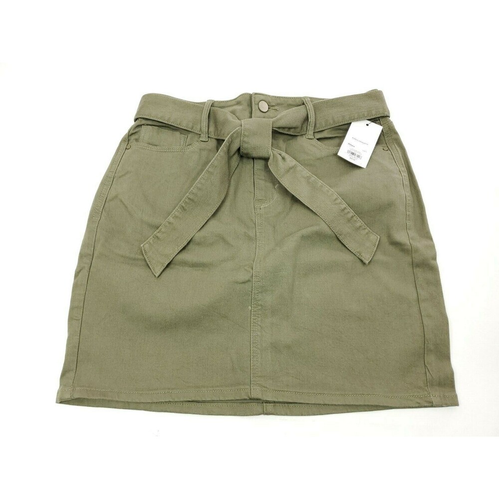 NEW Apt 9 Women's Size 8 Green Front Tie Stretch Mini Skirt